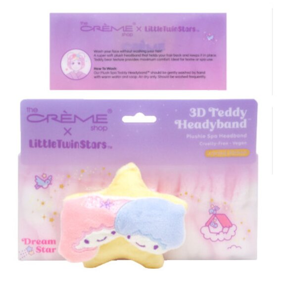 The Crème Shop Little Twin Stars Plush Spa Headband – Sanrio Kiki & Lala NEW - Picture 1 of 3